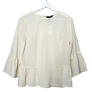 NWT Banana Republic Factory Women’s 3/4 Bell Sleeve Blouse Cream White‎ Small